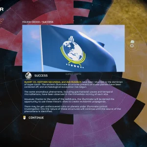 Major Order (Mission ID: 2124871184) Success!