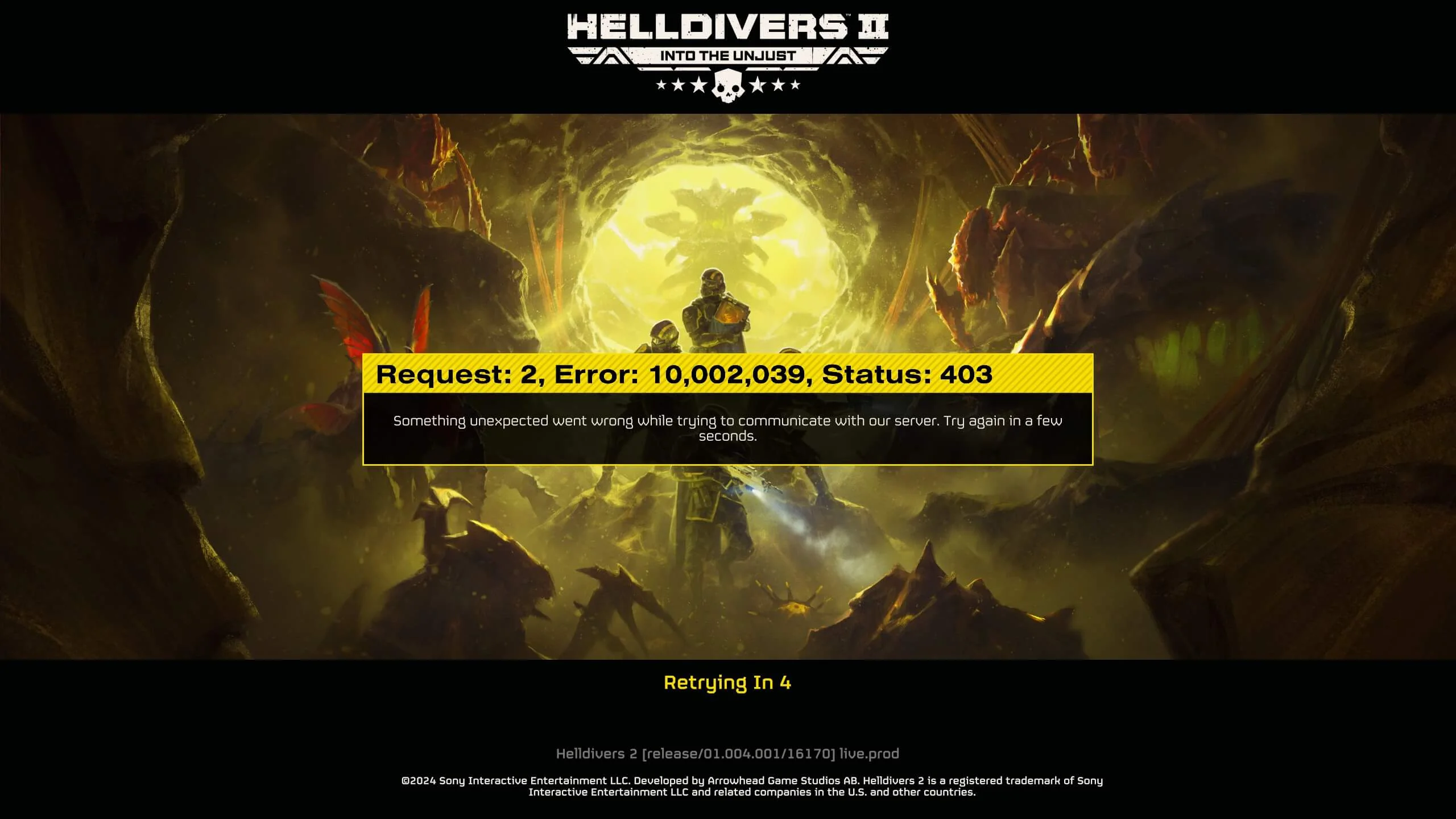 Helldivers 2 Connection Issues After Minor Update: Patch 01.004.201